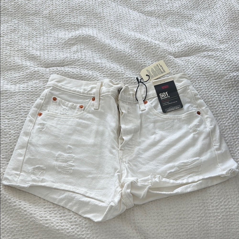 Levi's Women's White Denim Shorts